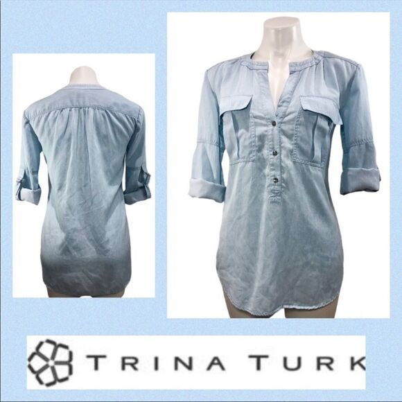 Trina Turk Tops - Trina Turk Lightweight Boyfriend Denim Shirt